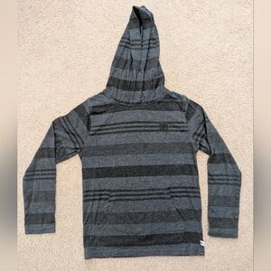 DC Shoes Lightweight Long Sleeve Pullover Hoodie Gray Striped Youth Kids 6